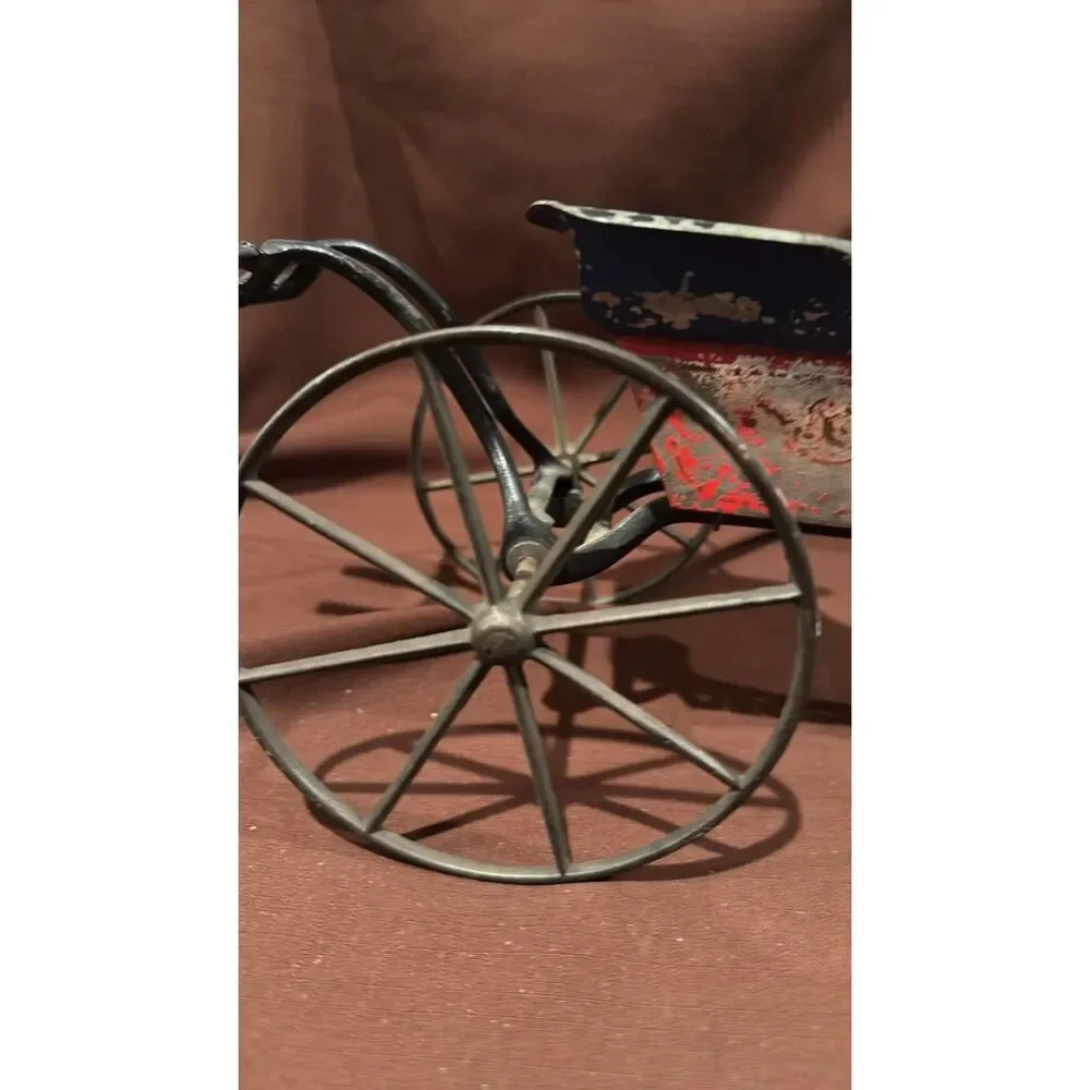Vintage Wagon Carriage Metal 3 Wheels